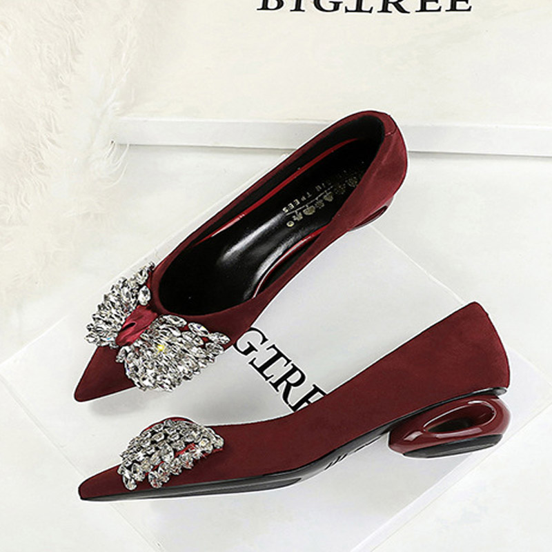 Women'S Shoes - BIGTREE 크리스탈 나비 장식의 뾰족한 앞코