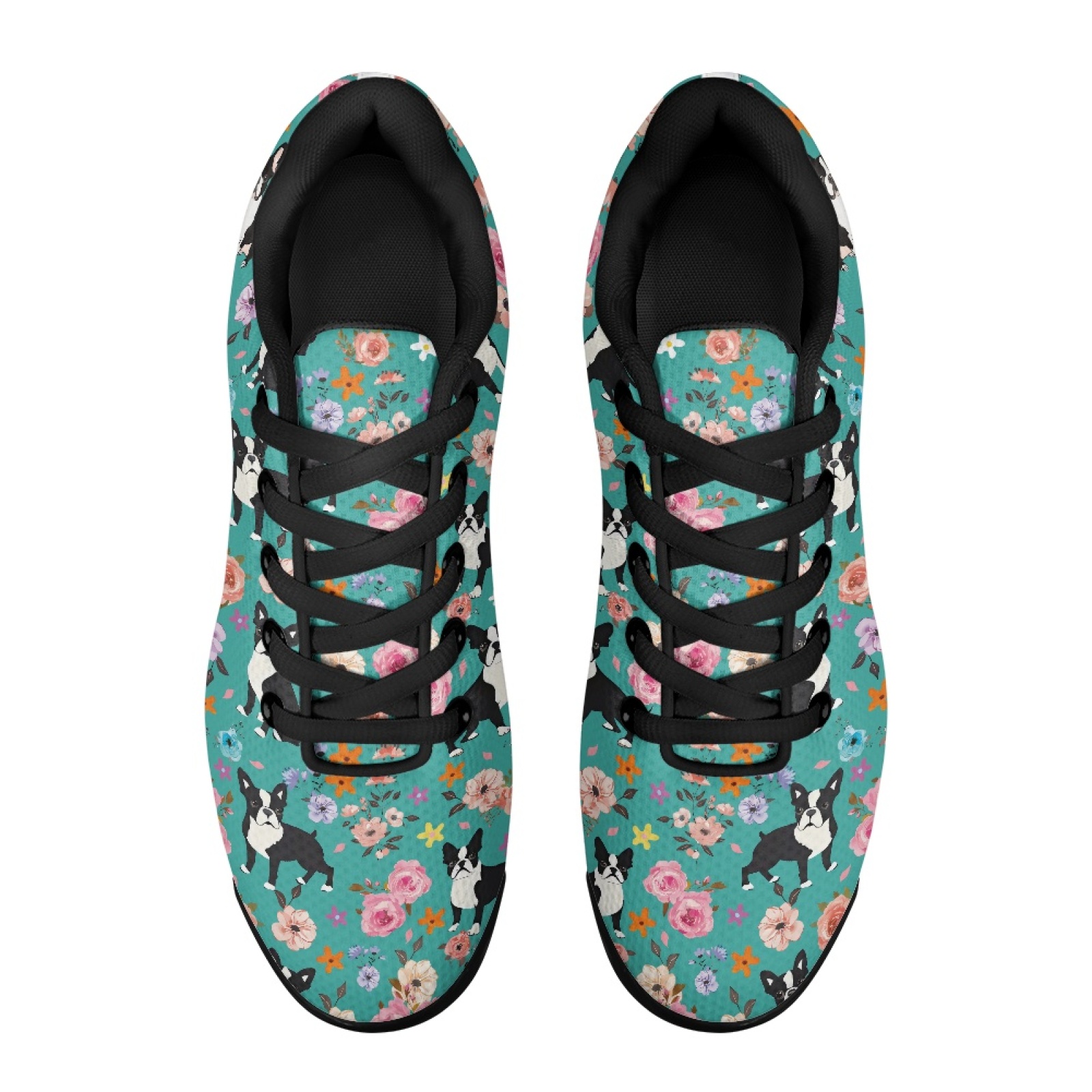 PENSTROLL 플로럴 보스턴 테리어 에어 쿠션 워킹 - Knit Fabric Lace Up Sneakers 리뷰 및 가격