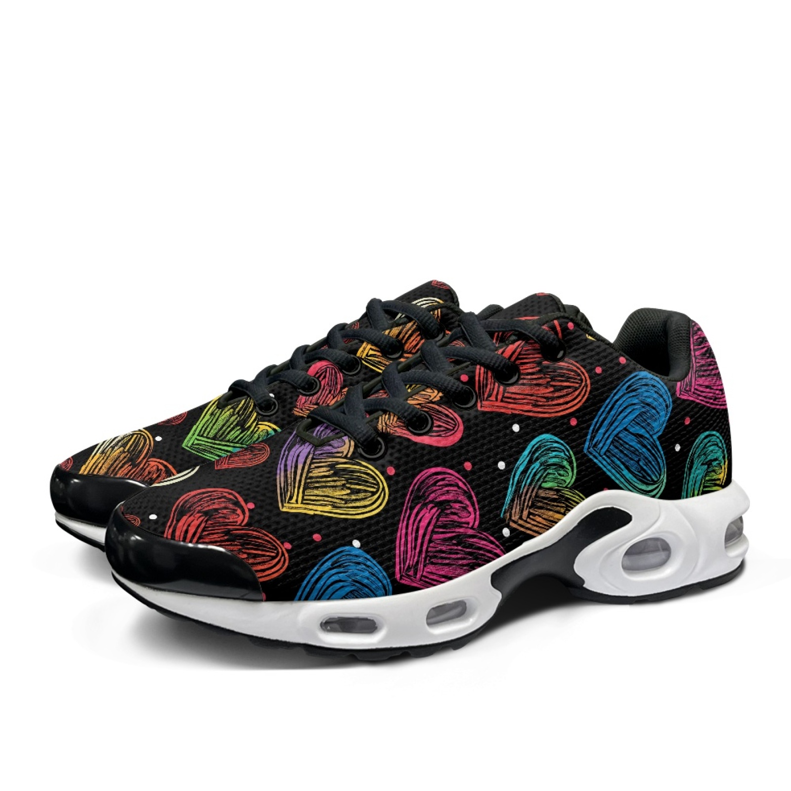 펜스트롤 컬러풀 하트 패턴 운동화 메쉬 메쉬 조거 운동 - Air Cushion Jogger Shoes Men 리뷰 및 가격