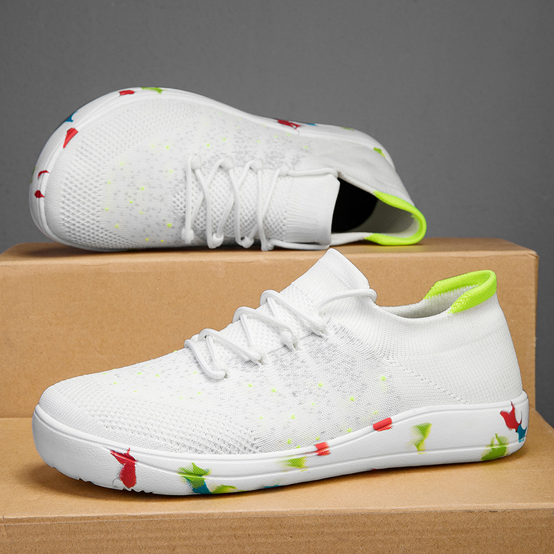 새로운 남성 캐주얼 신발 통기성 니트 스포츠 신발 야외 - Knit Fabric Lace Up Sneakers 리뷰 및 가격