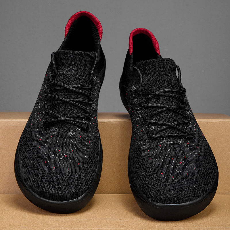 새로운 남성 캐주얼 신발 통기성 니트 스포츠 신발 야외 - Knit Fabric Lace Up Sneakers 리뷰 및 가격