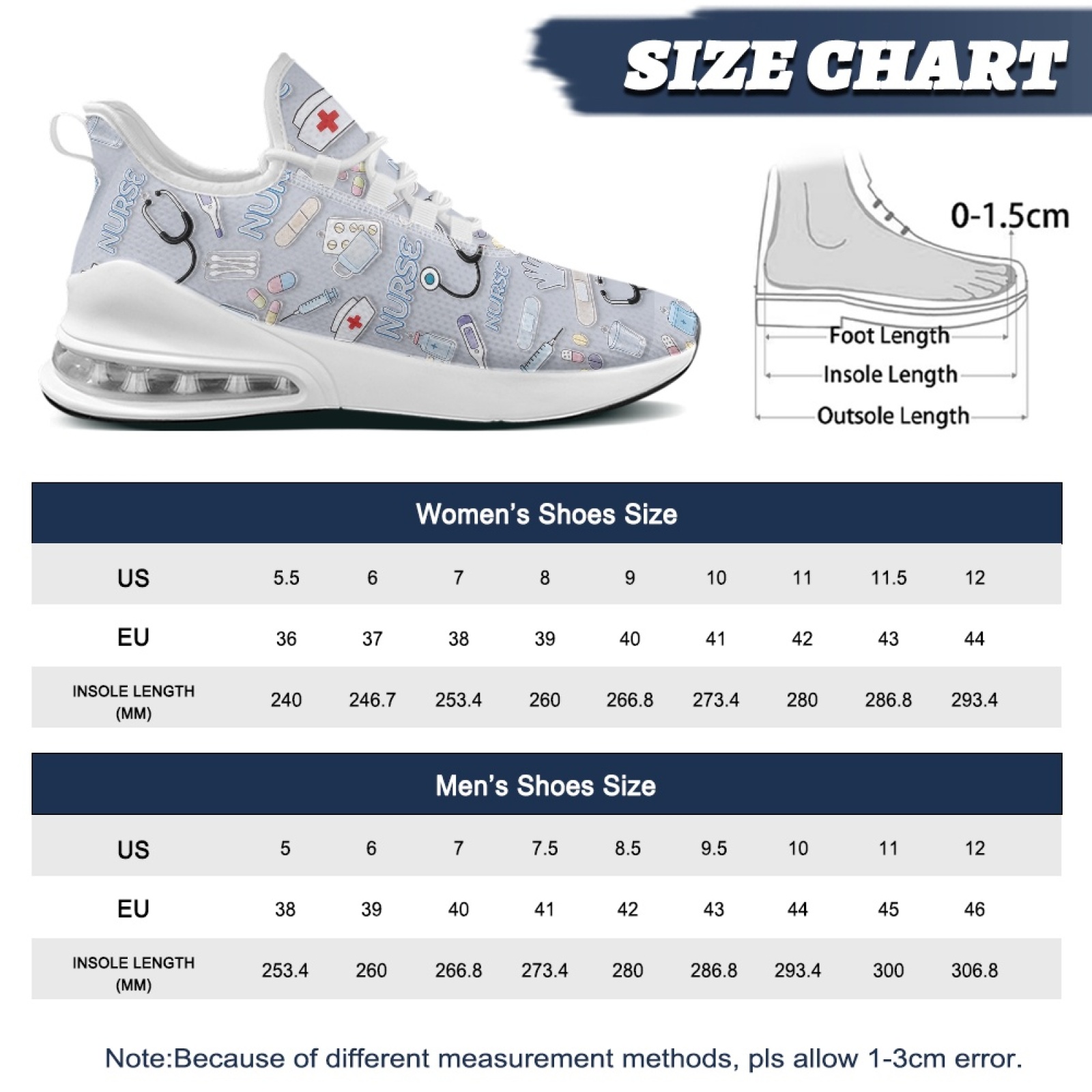 펜스트롤 간호사용 의료 패턴 신발, 통기성이 좋은 로우 - Breathable Mesh Athletic Shoes 리뷰 및 가격