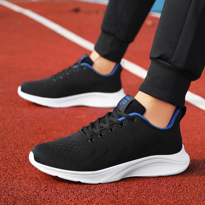 남성용 새 신발 운동화 봄 여름 통기성 니트 캐주얼 스 - Knit Fabric Lace Up Sneakers 리뷰 및 가격